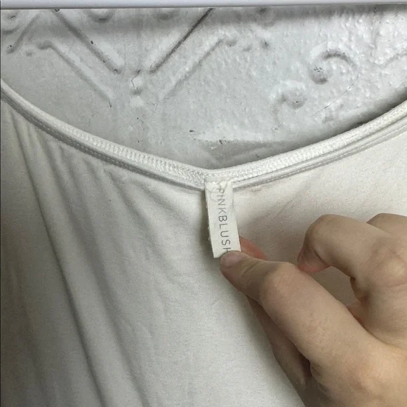 Pinkblush maternity off shoulder Cream Long Sleeve Maxi Dress - Picture 3 of 5